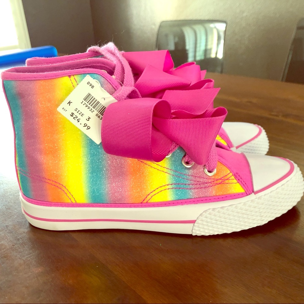NWT JoJo Siwa Rainbow high-tops Size 3